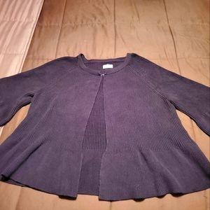 Avenue 3/4 sleeve peplum sweater, black